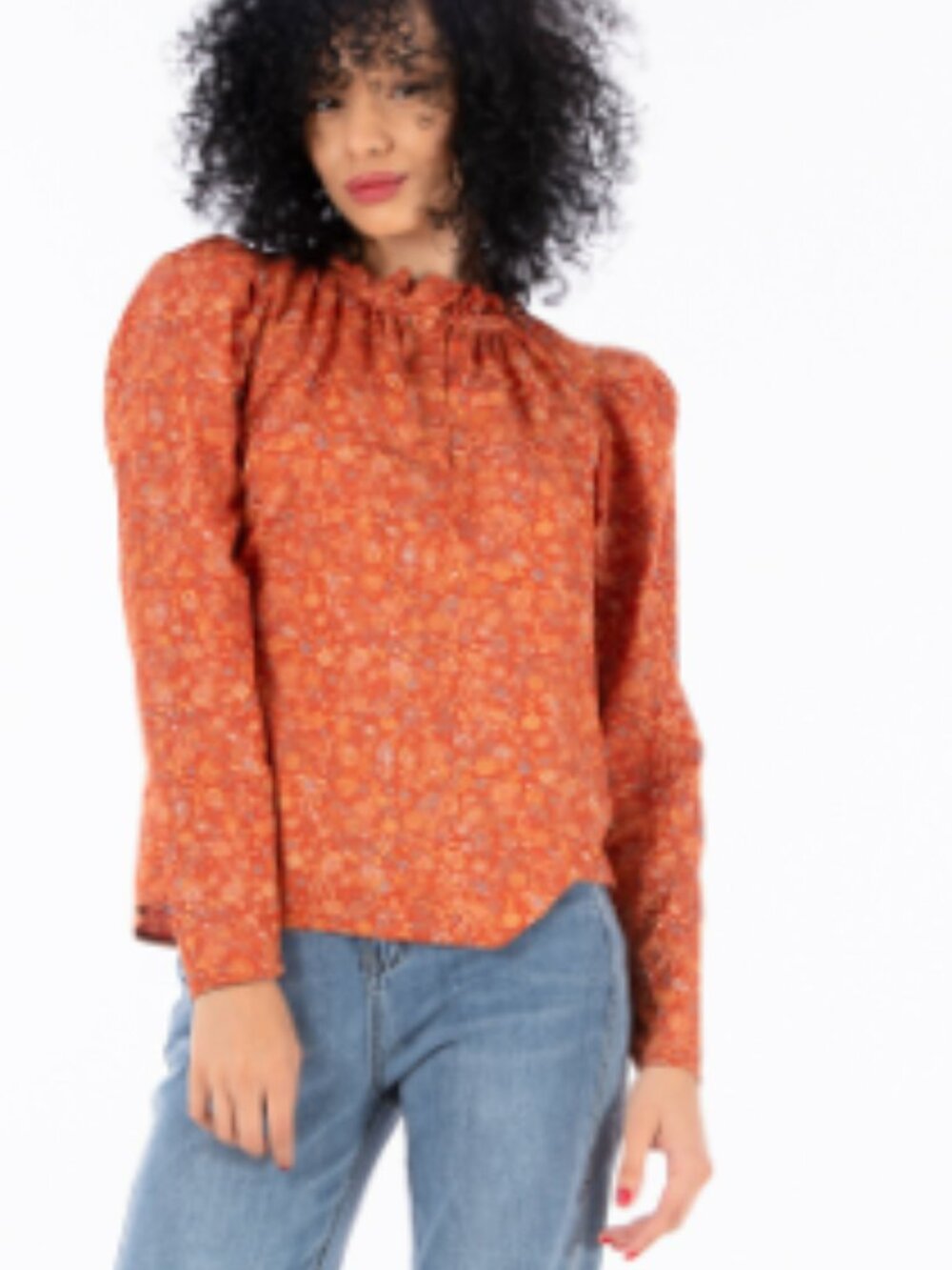 NEW House of Harlow 1960 by Nicole Richie  Patterned Long Sleeve Blouse - Picture 3 of 4